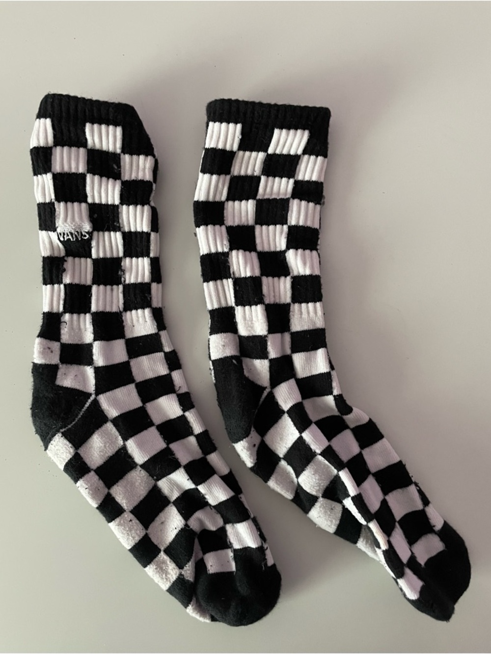 Vans Black and White Checkerboard Crew Socks